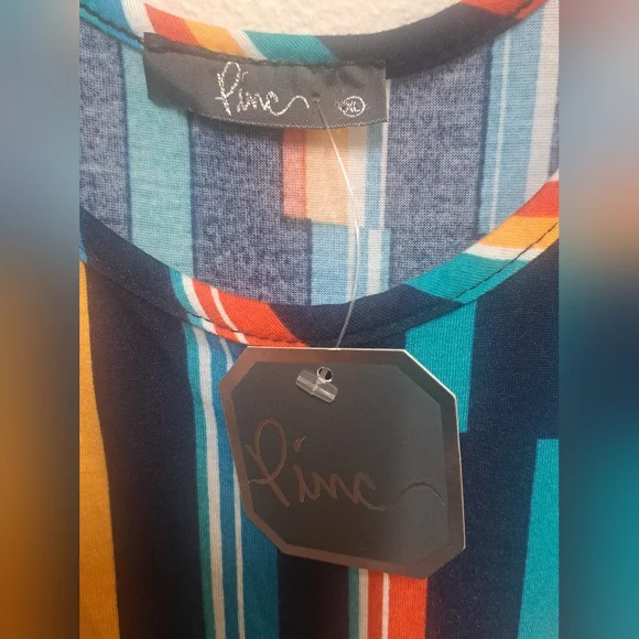 Pinc Womens XL Multicolor Striped Sleeveless Maxi Dress NWT Stretch - Picture 5 of 6